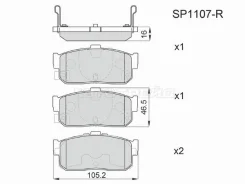 ������� ��������� HI-Q/Sangsin Brake SP1107R, ������ SP1107R ����