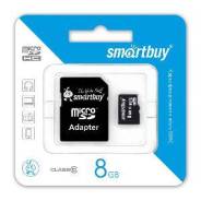 ����� ������ MicroSD SmartBuy 8 �� 10 Class + ������� ����