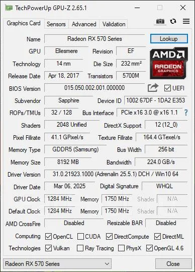 Radeon RX 570 ����