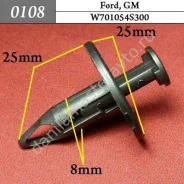 ���������� ��� Ford, GM. 8mm/W701054S300 0108 0108 ����