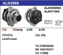 ��������� Toyota 1KD LAND Cruiser / 3.0 D-4D 2002 - (KDJ120, KDJ125). 100amp Motorherz ALN3969ZD ����
