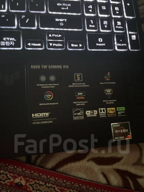 Asus TUF Gaming A15 FA507NU. 15.6", 144����, ��� 32 ��, ���� 512���, WiFi: 1, Bluetooth: 1 ����