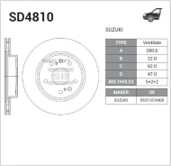 ���� ��������� ��������! Suzuki SX4, Fiat Sedici 1.5/1.6/1.9D/2.0D 06 Sangsin Brake SD4810 SD4810 ����