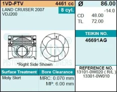 ������� ��������� 1VD-FTV (�������� 8��) Teikin 46691AG050 46691AG050 ����