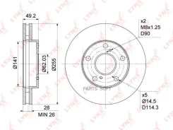 ���� ��������� ������������� (255x28) | ����� | Lynxauto BN-1150 BN1150 ����
