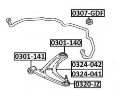 ����������� ������ �������� ������ | ����� ����/��� | Honda FIT ARIA GD 2002-2009 0301140 ����