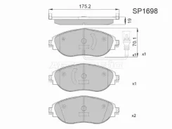 ������� ��������� HI-Q/Sangsin Brake SP1698, �������� SP1698 ����