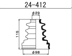 ������� ����� ����������� ��� Toyota Hilux II, Toyota Hiace II, Toyota 4 Runner maruichi 24-412 24412 ����