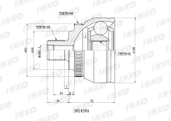 ���� ������� 38, 36 ABS 48 �������� ��� Volkswagen Sharan, SEAT Alhambra, FORD Galaxy INKO 301039A 301039A ����