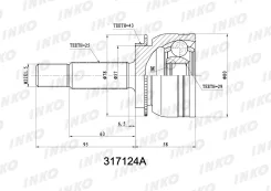 ���� ������� 25, 29 ABS 43, �������� ������, ����� ��� Mitsubishi Airtrek I, Mitsubishi Lancer INKO 317124A 317124A ����