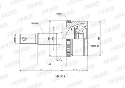 ���� ������� 27 23 ABS 44, �������� ������ ����� ��� Nissan Primera INKO 320142A 320142A ����