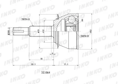 ���� ������� 22, 29, �������� ������, ����� ��� Daewoo Cielo INKO 321064 321064 ����