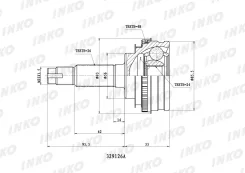 ���� ������� 26/24 ABS 48 �������� ������ ����� ��� Toyota Corona, Toyota Carina, Toyota Sprinter inko 329126a 329126A ����