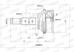 ���� ������� 22, 22 ABS 47, �������� ������, ����� ��� Chevrolet AVEO, Daewoo Kalos INKO 328005A 328005A ����