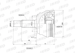 ���� ������� 22/30 �������� ������ ����� ��� Volkswagen Passat, Volkswagen GOLF, SEAT Toledo I inko 331013 331013 ����