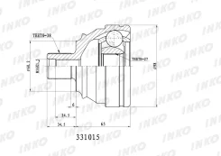 ���� ������� 38, 27, ��������, ������, ����� ��� Volkswagen Transporter IV INKO 331015 331015 ����