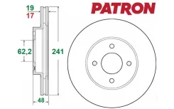 ���� ���������, �������� [241�� x 48��] R13 Hyundai GETZ (��. VIN ������� ����� R13) 2002-2011��. Patron PBD9998 PBD9998 ����