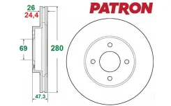 ���� ���������, �������� [280�� x 47��] Hyundai Sonata EF (2,0-131/137��. ; 2,7) 2004-2011��. Patron PBD4710 PBD4710 ����
