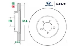 ���� ���������, ������ [314�� x 36��] Hyundai Santa Fe TM (��. VIN) 2018-2020��. Hyundai - KIA 58411S1700 58411S1700 ����