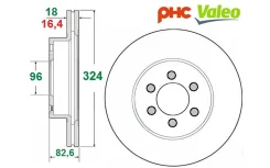 ���� ���������, ������ [324�� x 83��] Hyundai H1/Gr. Starex 2007-2021��. PHC-Valeo R1087 R1087 ����