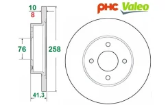 ���� ���������, ������ [258�� x 41��] KIA Cerato I (1,6/2,0) 2004-2006��. PHC-Valeo R2033 R2033 ����