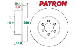 ���� ���������, ������ [299�� x 68��] SsangYong Korando; ������-�����; Rexton I (����) 2002-2006��. Patron PBD4133 PBD4133 ����