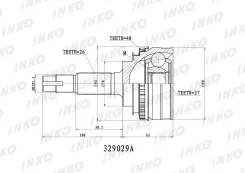 ���� ������� 26/27 ABS 48 �������� ������ ����� ��� Toyota Vista, Toyota Camry, Toyota Corona inko 329029a 329029A ����