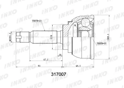 ���� ������� 25/25 �������� ������ ����� ��� Hyundai Lantra I, Hyundai Elantra, Hyundai Santamo 2.0 inko 317007 317007 ����