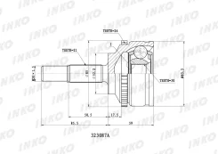 ���� ������� 21, 30 ABS 26, �������� ������, ����� ��� Renault CLIO II, Renault Kangoo, Renault Thalia INKO 323087A 323087A ����