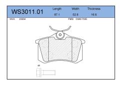 ������� ��������� �������� ������ ��� Volkswagen GOLF, Renault Megane, AUDI A4 Jeenice WS3011.01 WS301101 ����