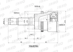 ���� ������� 24, 19 ABS 48, ��������, ������, ����� ��� Daihatsu Terios, Toyota CAMI ����������� INKO 306028A 306028A ����