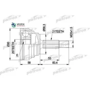 ���� 21X56.2X25 Renault R19 I -92 ������. Patron PCV1204 PCV1204 ����