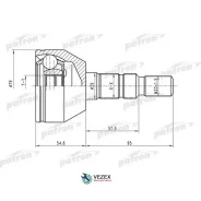 ���� ������ �-�� 33x53x22 OPEL: Astra H/Zafira B 1.4/1.6 16V 04- Patron PCV1504 PCV1504 ����