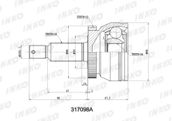 ���� ������� 30/36 ABS 52 �������� ������ ����� ��� Hyundai Santa FE, KIA Sorento II inko 317098a 317098A ����