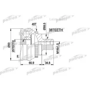���� ������ �-�� 38x59.5x25 ABS:45T AUDI: 80/90 Quattro 2.0-2.8 2.93-, AUDI: 100 03/83-11/90, � ABS 45 PCV1121 ����