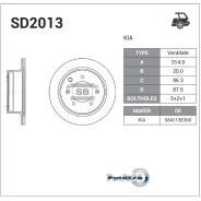 ���� ��������� (�����) Kia Sorento 02-09 Sangsin Brake SD2013, ������ SD2013 ����