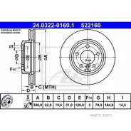 ���� ���� BMW E46 98- ��� ���� PD 300X22 ATE 24032201601 - 24032201601 ����