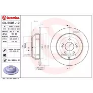 ���� ��������� ����. � �� ��������� Hyundai Grand Santa FE 01/13- / Hyundai Santa FE II (CM) 10/05- Brembo 08B60511 - 08B60511 ����