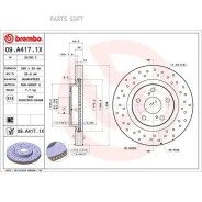 ���� ��������� ������. ����� Brembo Xtra Lexus ES (_V4_) 03/06-12/12 / Lexus ES (_V6_) 06/12- / TOY Brembo 09A4171X - 09A4171X ����
