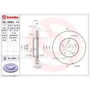 ���� ��������� ������. Toyota Auris (_E15_) 10/06-09/12 / Toyota Corolla Saloon (_E15_) 10/06- / TO Brembo 09A86414 - 09A86414 ����