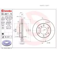 ���� ��������� ������. Mitsubishi Pajero IV (V8_W V9_W) 11/06- / Mitsubishi Pajero IV Van (V90 V Brembo 09A91110 - 09A91110 ����