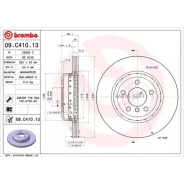 ���� ��������� ����������� ������. BMW 5 (F10) 01/09-10/16 / BMW 5 Touring (F11) 11/09-02/17 Brembo 09C41013 - 09C41013 ����