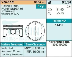 ������� ��� /Teikin ��� Nissan Pathfinder 2004-2014 NV 2000- Xterra 2005-2015 d=21.99 44341-STD 44341 12010EA200 44341STD ����