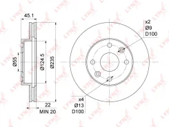 ���� ��������� ������������� (235x22) | ����� | BN1061 LYNXauto BN1061 ����