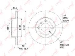 ���� ��������� ������������� (236x18) | ����� | BN1087 LYNXauto BN1087 ����