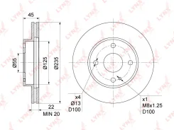���� ��������� ������������� (235x22) | ����� | BN1067 LYNXauto BN1067 ����