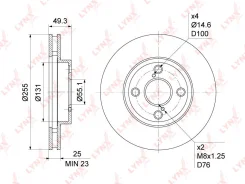 ���� ��������� ������������� (255x25) | ����� | BN1161 LYNXauto BN1161 ����