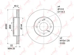 ���� ��������� ������������� (280x22) | ����� | BN1105 LYNXauto BN1105 ����