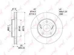 ���� ��������� ������������� (275x25) | ����� | BN1181 LYNXauto BN1181 ����