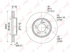 ���� ��������� ������������� (282x23) | ����� | BN1037 LYNXauto BN1037 ����